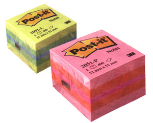 Piezmju lmlapia, 51*51mm, roz/orana, 400 lapas, Post-it